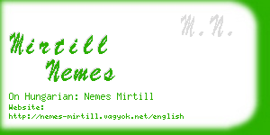 mirtill nemes business card